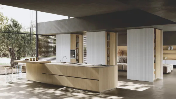 Cucina Design con isola Bluna Wey di Binova