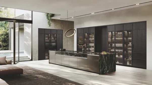 Cucina Design con isola Hily Legno di Binova