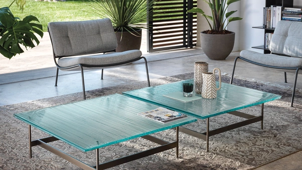 Tavolino in vetro Waves di Fiam