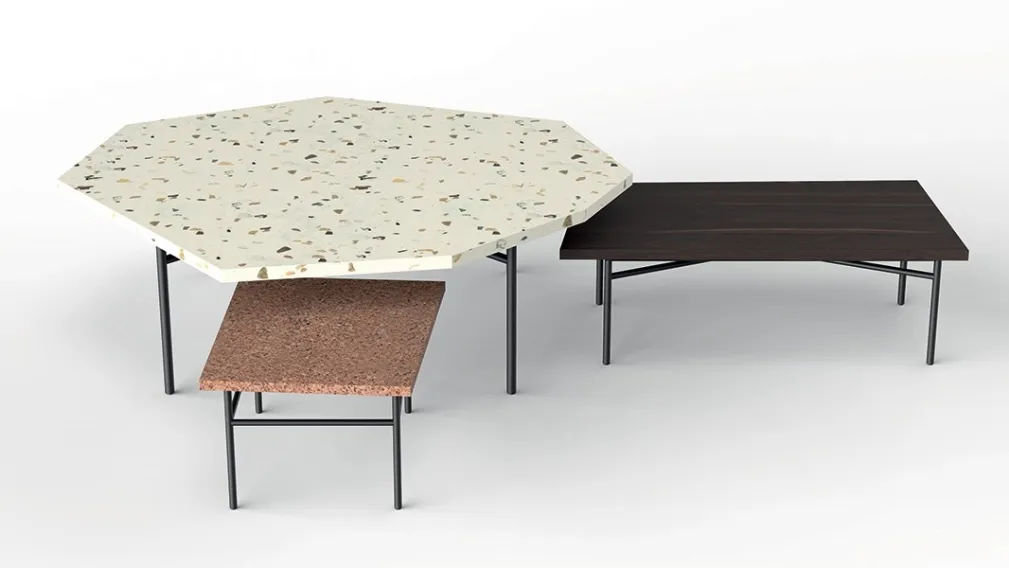 Tavolino con struttura in metallo tubolare Fragment di Bonaldo