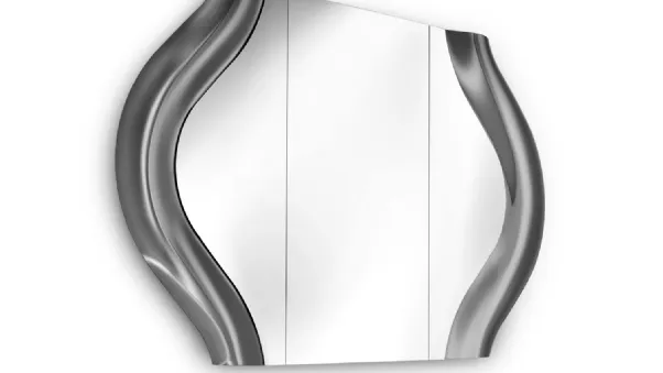 Specchio Magnifico con cornice in vetro curvato di Fiam