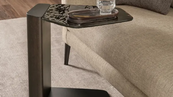 Tavolino in vetro e legno massello Stone di Fiam
