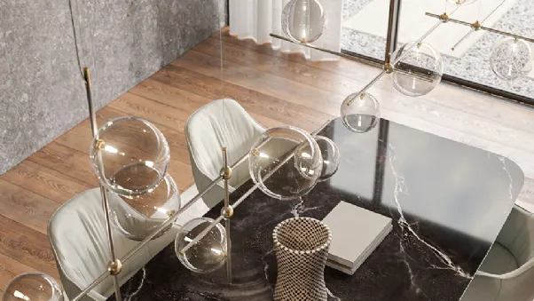 Lampada a sospensione in cristallo e metallo Bloom di Cattelan Italia