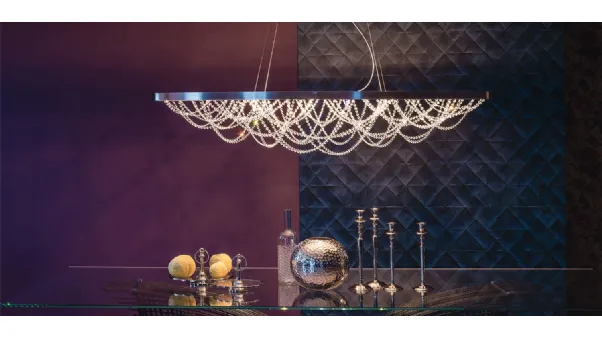 Lampada a soffitto con pendagliere in cristallo Cristal di Cattelan Italia