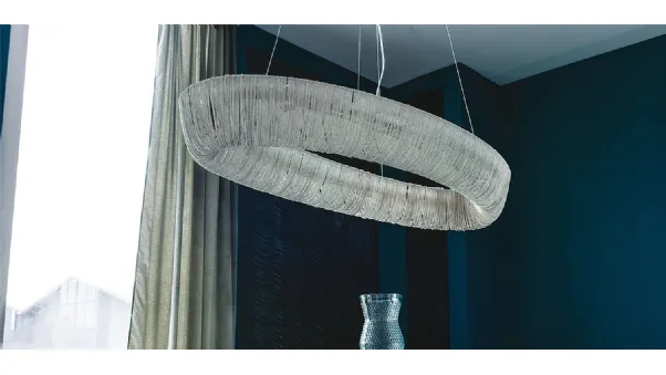 Lampada da soffitto con catenelle in alluminio Cellini di Cattelan Italia