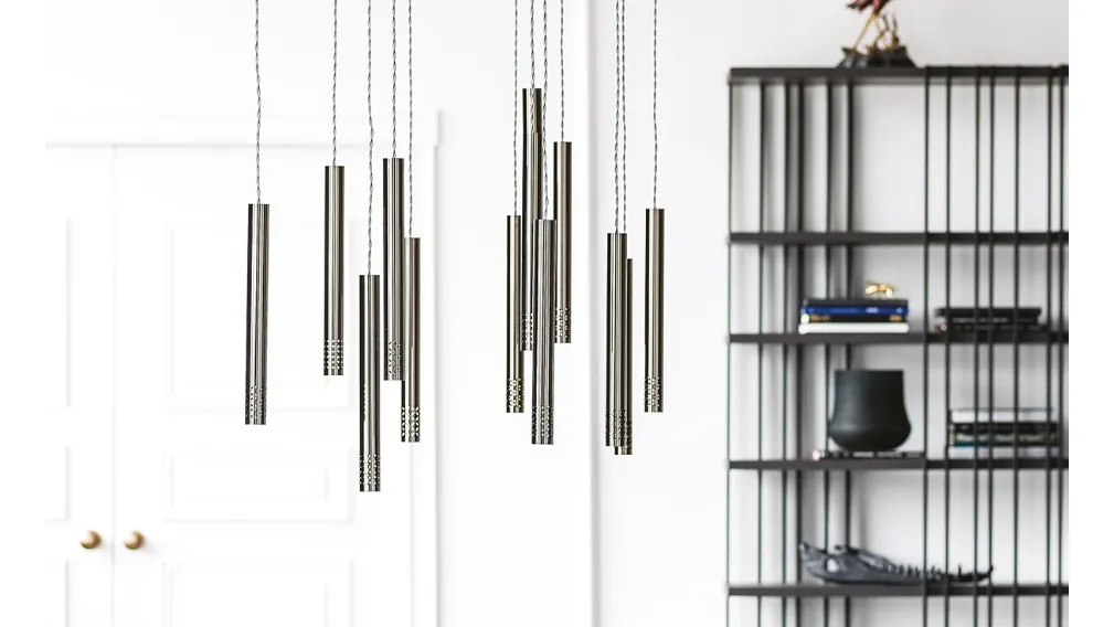 Lampada a sospensione in acciaio verniciato bronzo satinato Stilo di Cattelan Italia