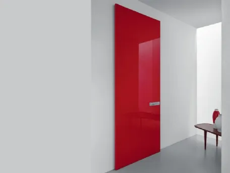 Porta Outline moderna in laccato rosso e ad apertura a battente di Lualdi