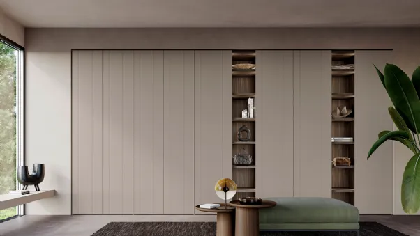 Armadio con ante battenti Decor Line laccato Canapa di Olivieri