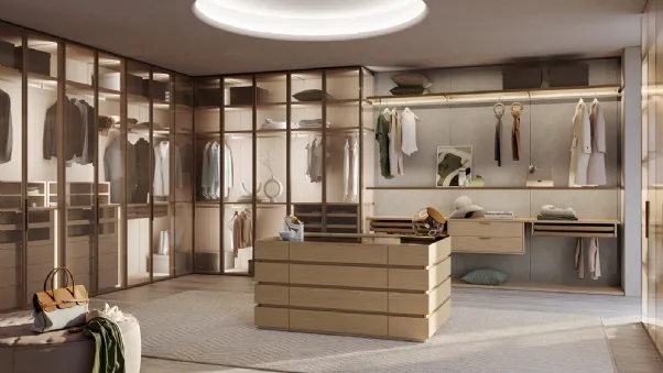 Cabina Armadio Glass Rovere Light di Olivieri