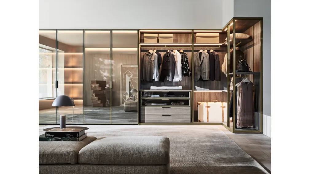Cabina Armadio Gliss Master in vetro e legno di Molteni&C