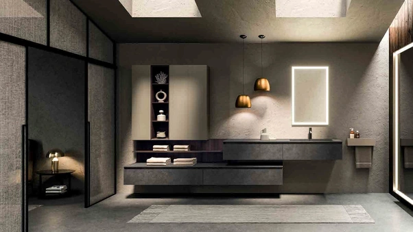 Mobile da Bagno sospeso 360Gradi_Concept_05 in gres di Altamarea