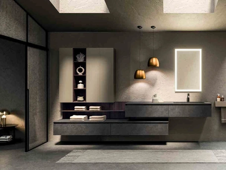 Mobile da Bagno sospeso 360Gradi_Concept_05 in gres di Altamarea