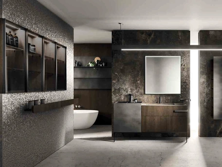 Mobile da Bagno Lympha_Concept_02 in legno e laccato di Altamarea