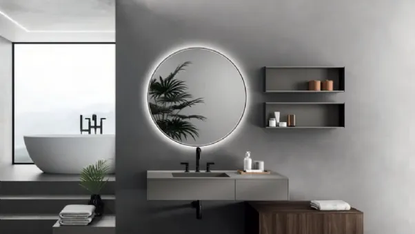 Mobile da Bagno Modo Project 07 in impiallacciato Rovere e laccato opaco di Altamarea