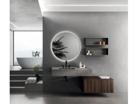 Mobile da Bagno Modo Project 07 in impiallacciato Rovere e laccato opaco di Altamarea