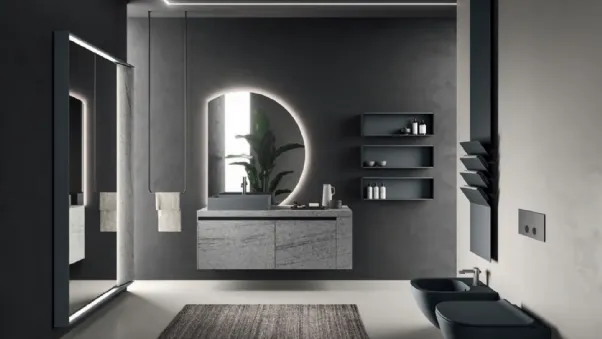 Mobile da Bagno Modo Project 11 in laminato Pietra Lavica di Altamarea