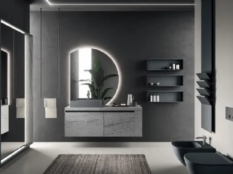 Mobile da Bagno Modo Project 11 in laminato Pietra Lavica di Altamarea