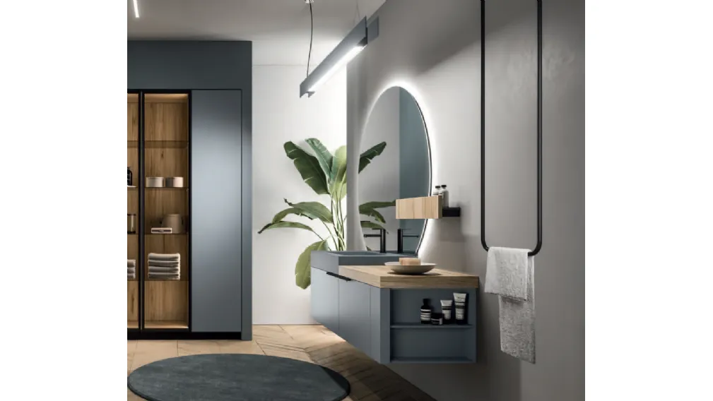 Mobile da Bagno Modo Project 12 in laccato e laminato effetto legno di Altamarea