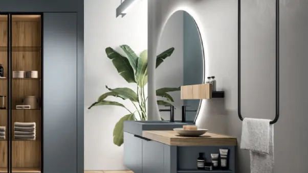 Mobile da Bagno Modo Project 12 in laccato e laminato effetto legno di Altamarea