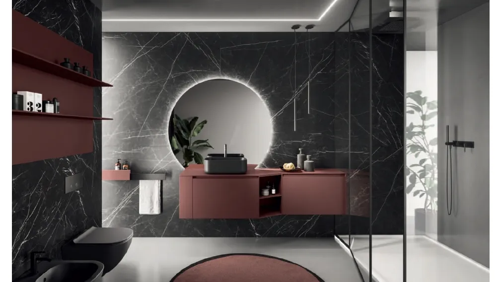 Mobile da Bagno Modo Project 13 in Fenix Rosso Jaipur di Altamarea