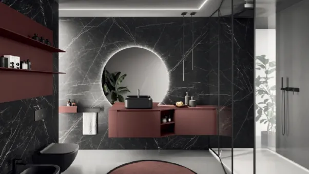 Mobile da Bagno Modo Project 13 in Fenix Rosso Jaipur di Altamarea