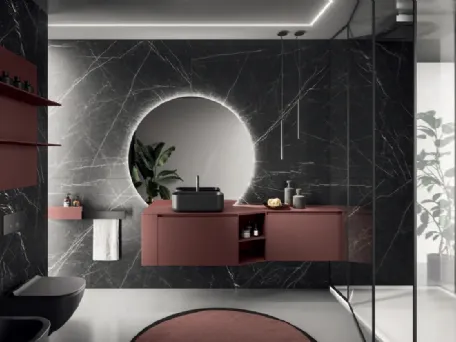Mobile da Bagno Modo Project 13 in Fenix Rosso Jaipur di Altamarea