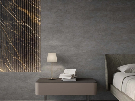 Comodino Elite Fisso laccato con piedini in vetro di Voltan