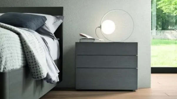 Comodino in legno di Rovere fumo Halifax di Morassutti