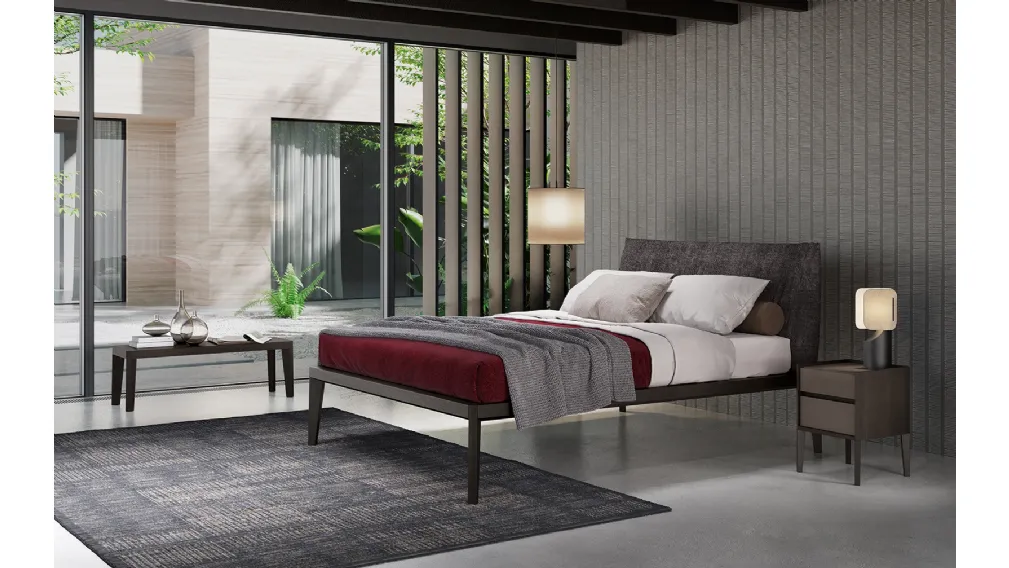 Letto con testiera Andrea Rovere Carbon di Olivieri