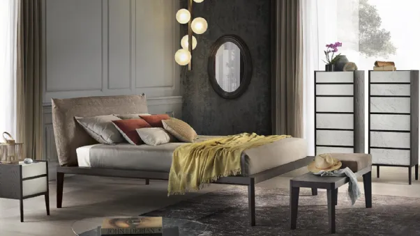 Letto Andrea Rovere Carbon con cuscino testata Econabuk di Olivieri