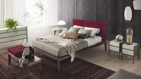 Letto Andrea Rovere Visone con Cuscino Testata in Velluto decoro Cardinale di Olivieri
