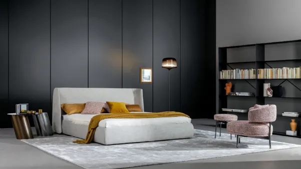 Letto con testiera e box contenitore Basket di Bonaldo