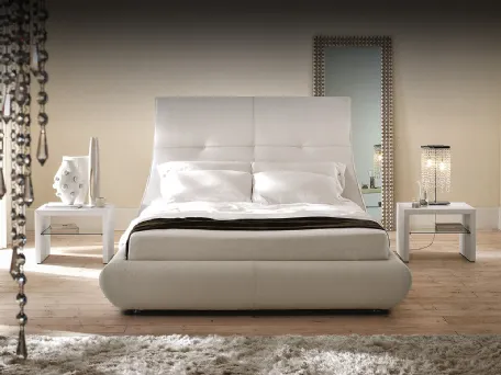 Letto Matisse con testiera importante e box contenitore di Cattelan Italia