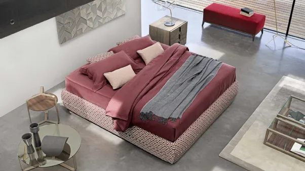 Letto in tessuto  Mandarine Sommier con contenitore di Flou