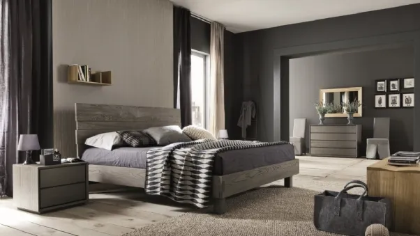 Letto matrimoniale moderno in rovere Kenzo di Alta Corte