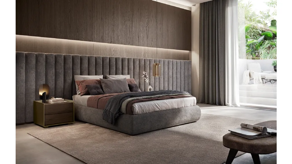 Letto matrimoniale Dress Code in velluto di Olivieri