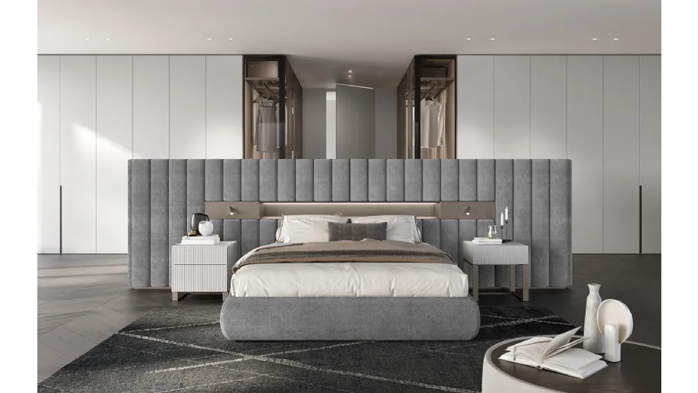 Letto matrimoniale Dress Code in velluto di Olivieri
