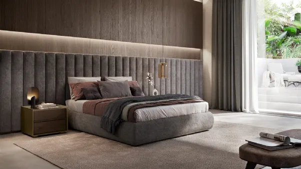 Letto matrimoniale Dress Code in velluto di Olivieri