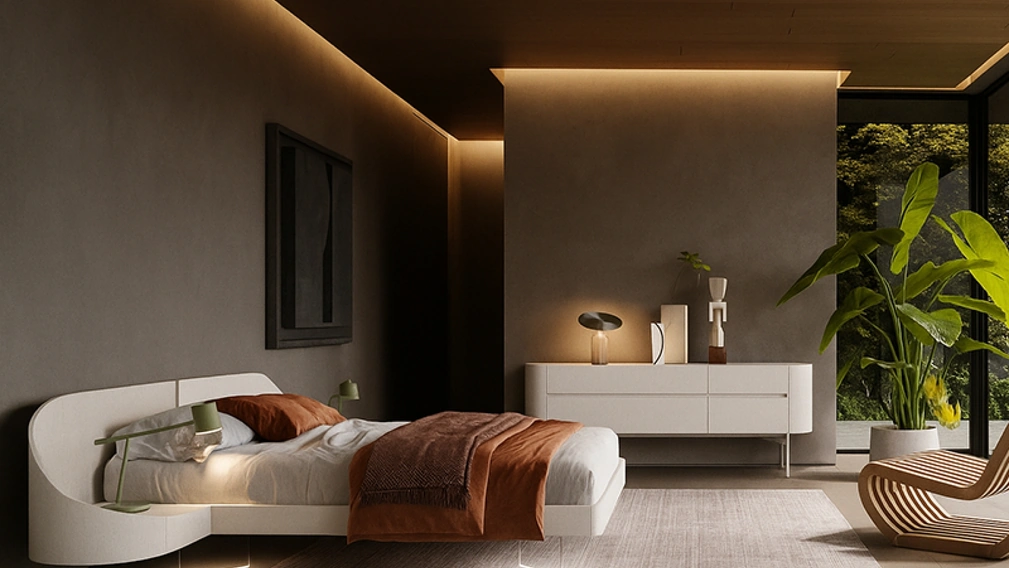 Letto Ottanta laccato latte di Voltan