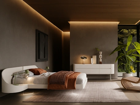 Letto Ottanta laccato latte di Voltan