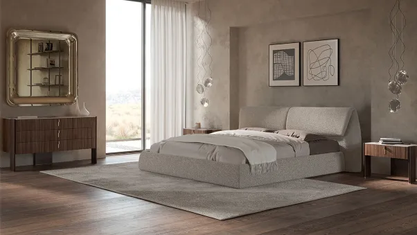 Letto Simon in tessuto imbottito di Cattelan Italia