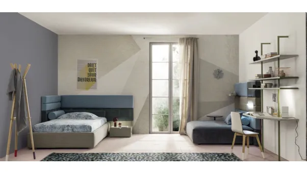 Letto Singolo in tessuto Boiserie Set di Twils