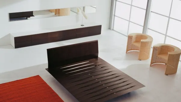 Letto in legno con testiera Sottiletto di Horm