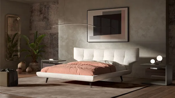 Letto in tessuto imbottito Thomas di Cattelan Italia