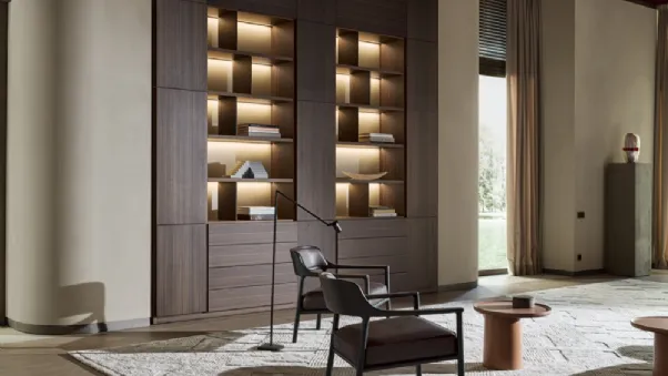 Libreria a muro su misura in legno 505 UP SYSTEM 11 di Molteni & C