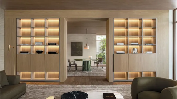 Libreria a muro 505 UP SYSTEM 01 in legno di Molteni & C