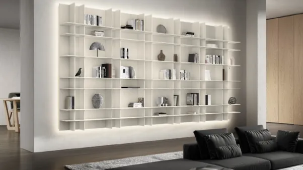 Libreria Movida in laccato Bianco di Olivieri