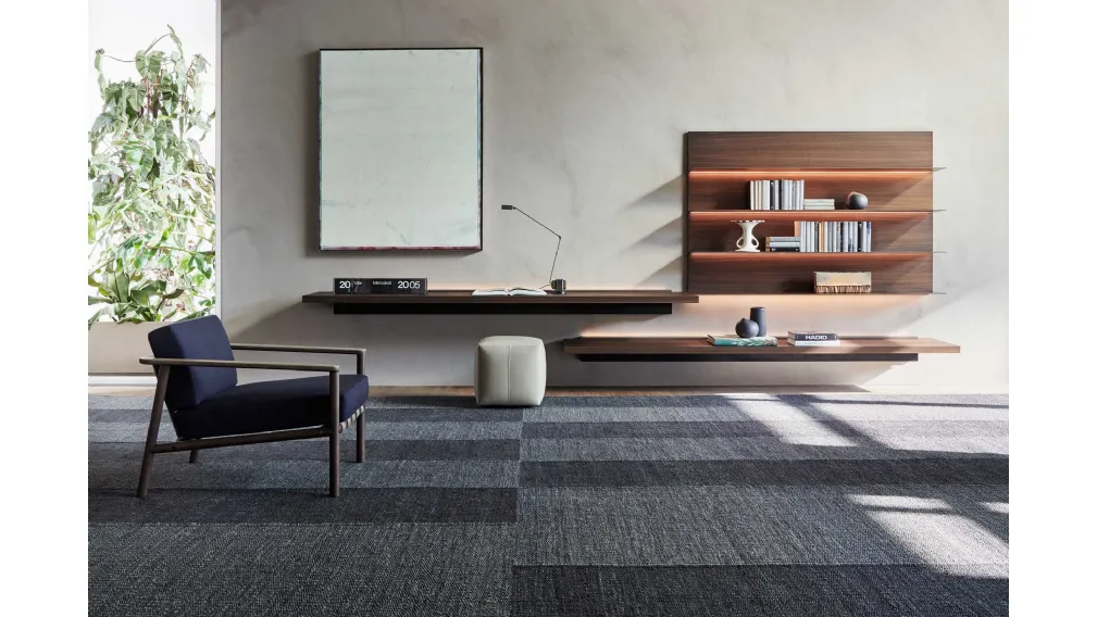 Libreria sospesa in legno Pass-Word Evolution 02 di Molteni & C