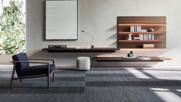 Libreria sospesa in legno Pass-Word Evolution 02 di Molteni & C
