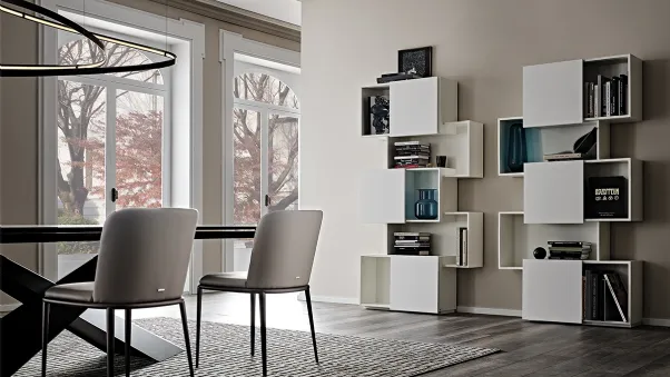 Libreria a muro Piquant in MDF bianco di Cattelan Italia